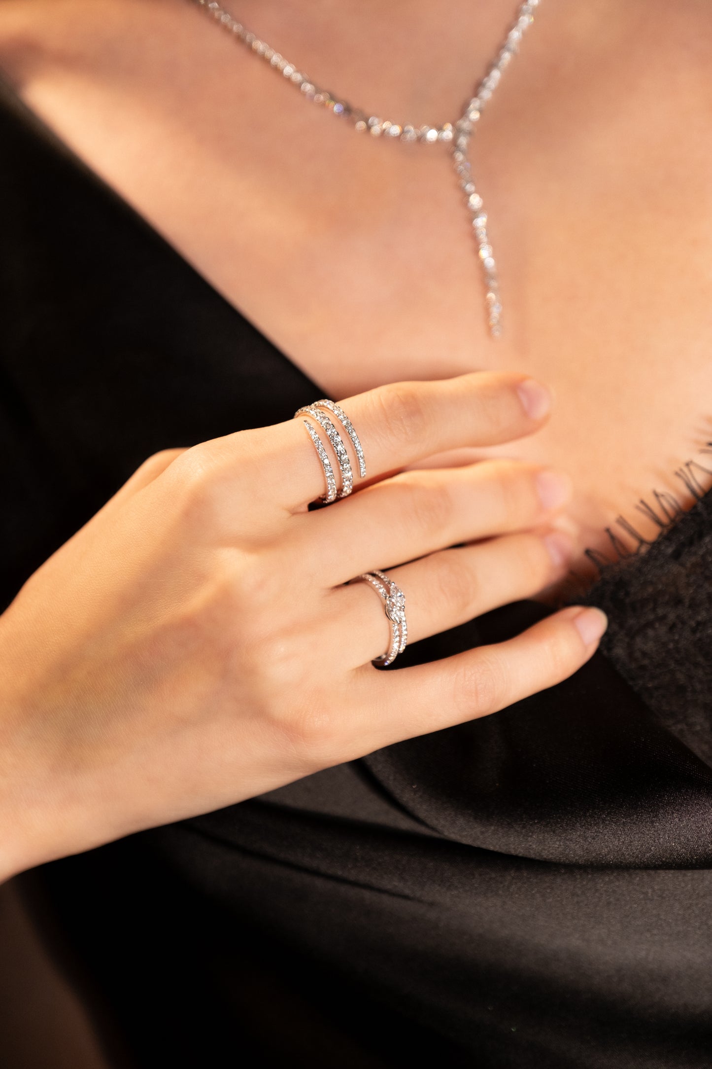 Triple Coil Diamond Ring