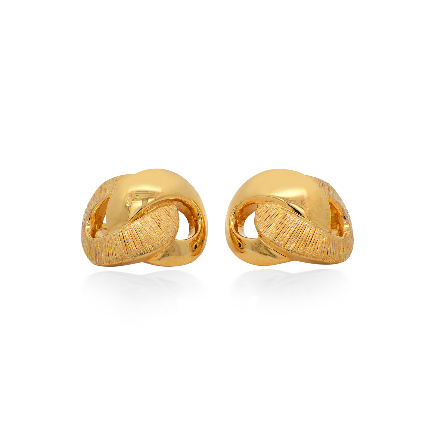 Chunky Yellow Gold Textured Vintage Chain Earrings