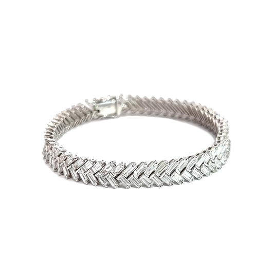 Herringbone Baguette Diamond Bracelet