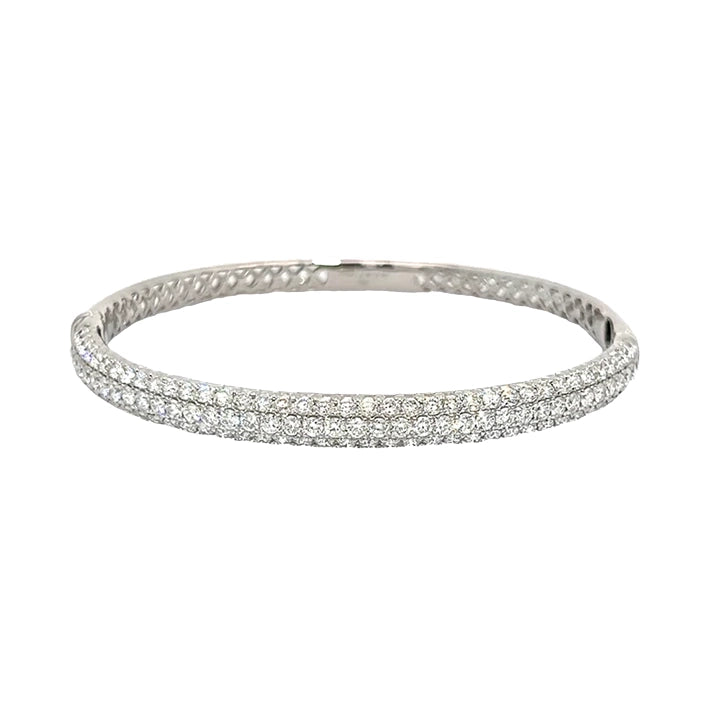 Chunky White Gold Diamond Bangle