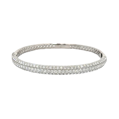 Chunky White Gold Diamond Bangle