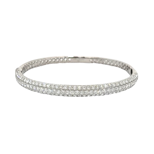 Chunky White Gold Diamond Bangle