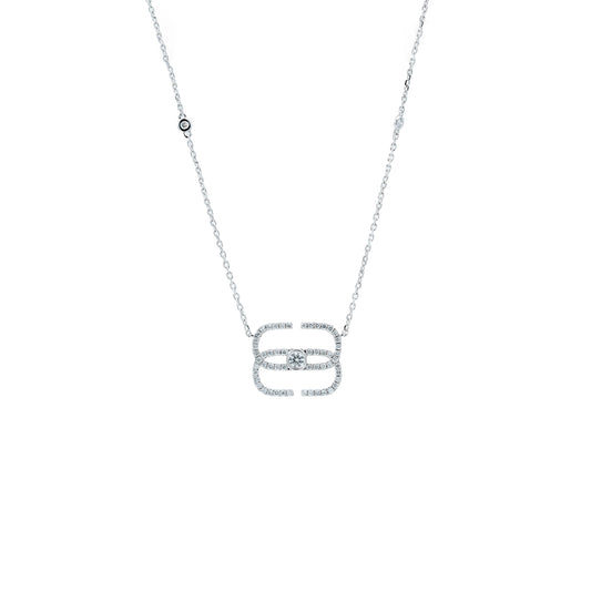 EIRIN Minimalist logo necklace in White Gold