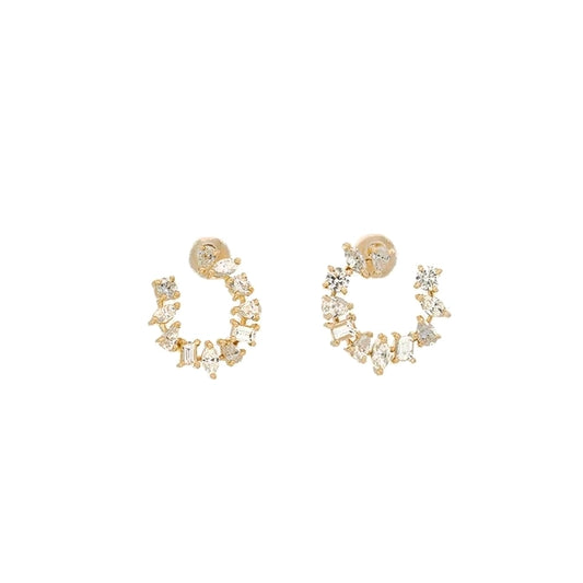 Fancy Shape Diamond Wreath Earrings