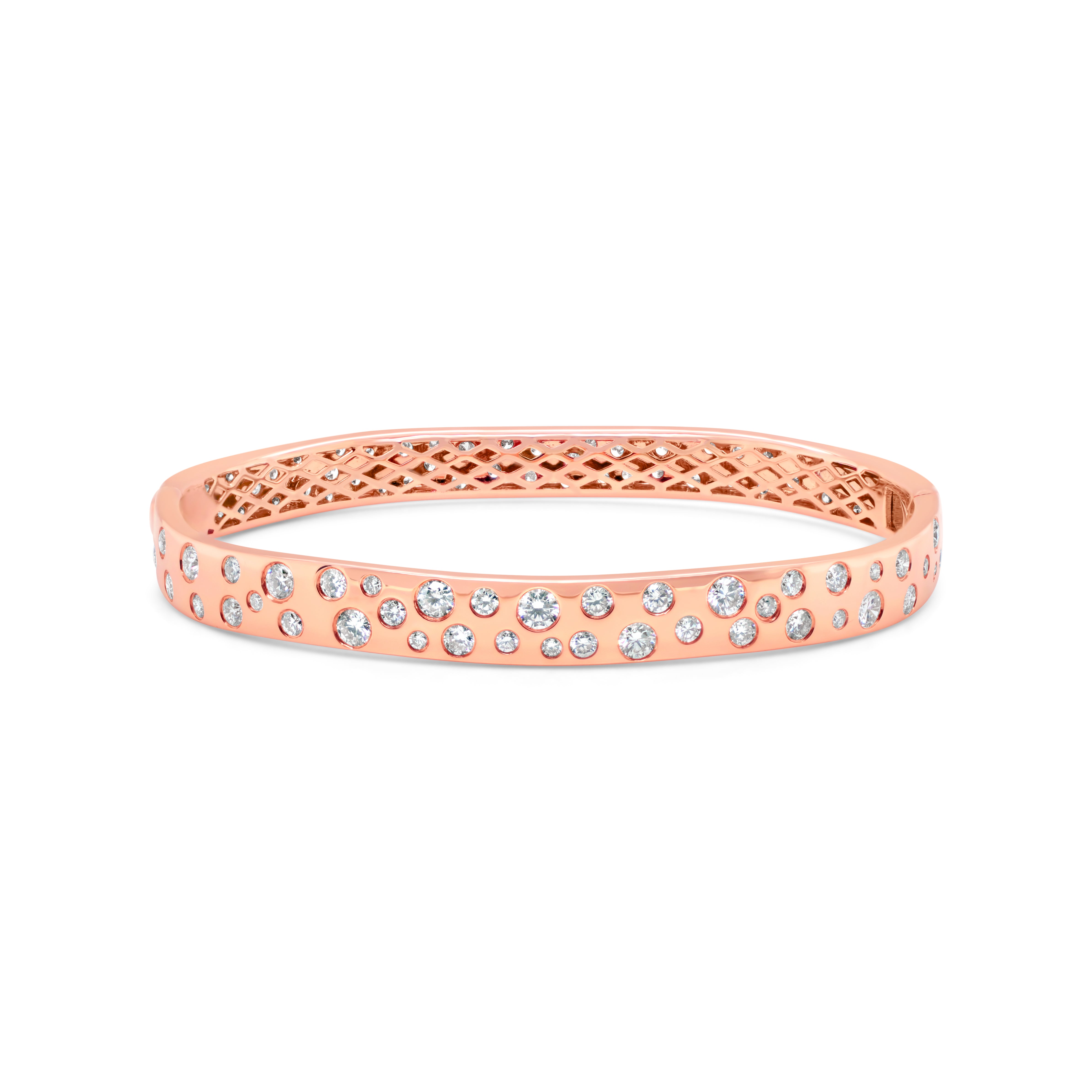 Rose Gold Diamond Speckled Bangle – Eirin Jewelry