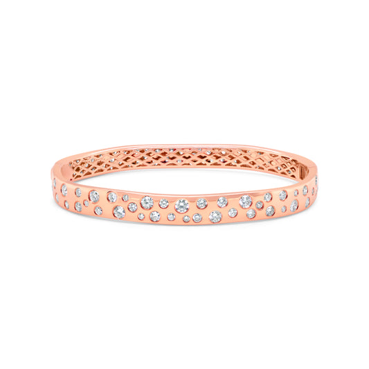 Rose Gold Diamond Speckled Bangle