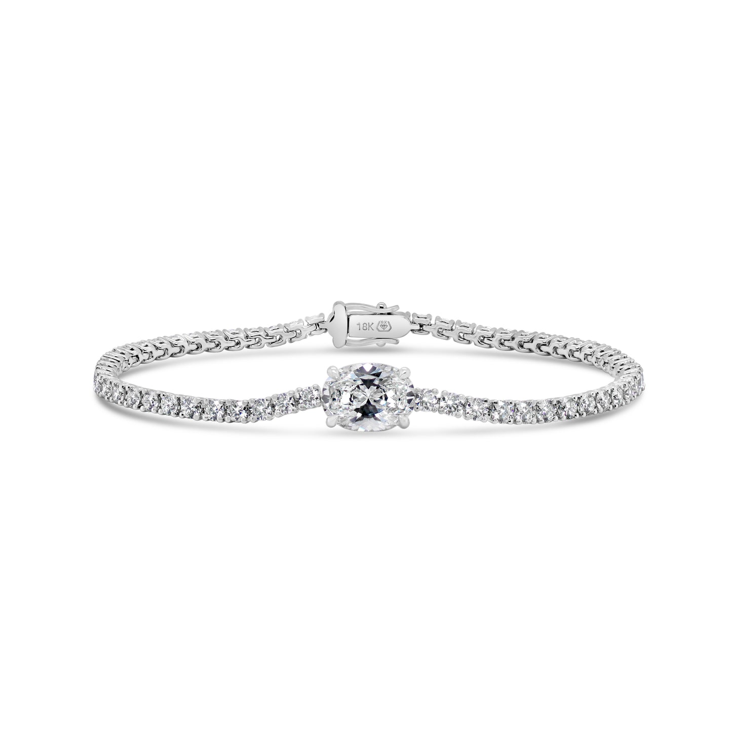 Lab-grown Oval Diamond Tennis Bracelet