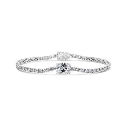 Lab-grown Oval Diamond Tennis Bracelet