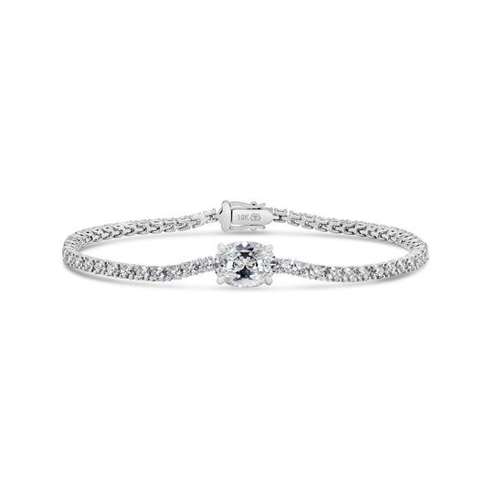 Lab-grown Oval Diamond Tennis Bracelet