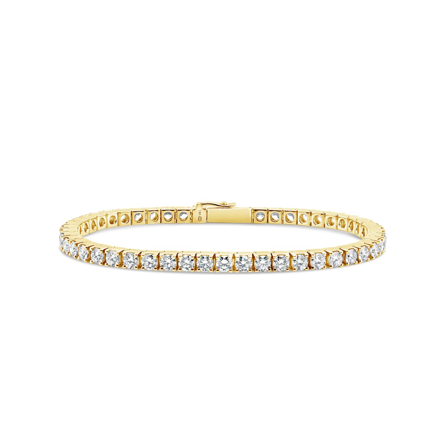 Chunky Yellow Gold Diamond Tennis Bracelet