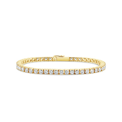 Chunky Yellow Gold Diamond Tennis Bracelet