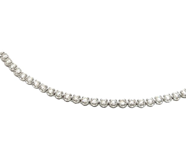 Classic Round Diamond Tennis Necklace