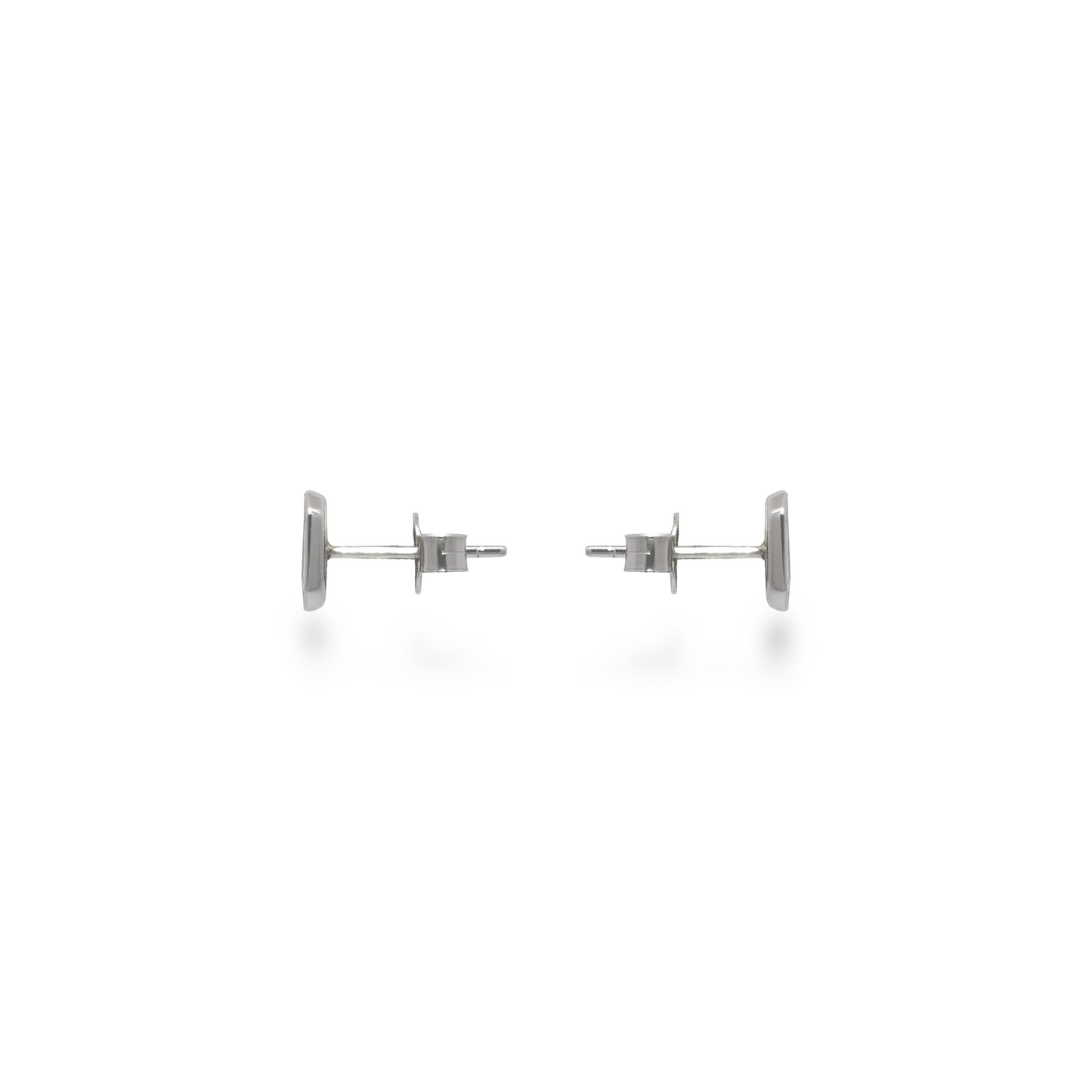 Emerald Illusion Stud Earrings in White Gold