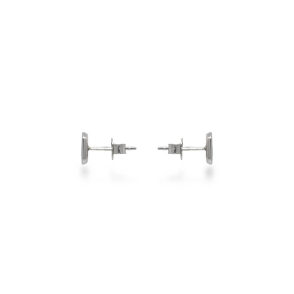 Emerald Illusion Stud Earrings in White Gold