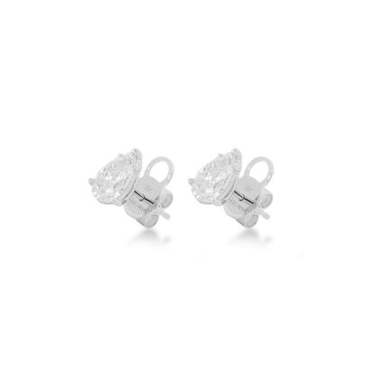 Lab-grown Pear Solitaire Stud Earrings (1.010ct)