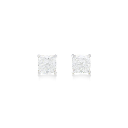 Lab-Grown Cushion Cut Stud Earrings