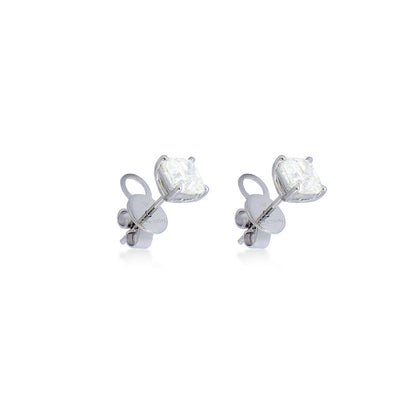 Lab-Grown Cushion Cut Stud Earrings