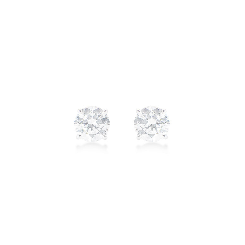 Lab-grown Round Solitaire Stud Earrings