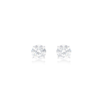 Lab-grown Round Solitaire Stud Earrings