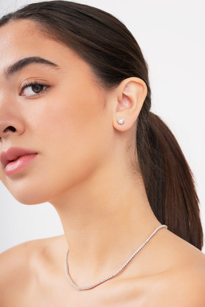 Lab-grown Round Solitaire Stud Earrings