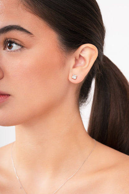 Lab-Grown Cushion Cut Stud Earrings