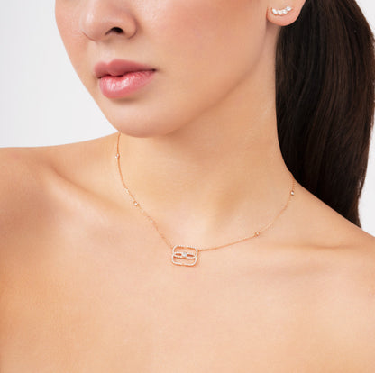 EIRIN Minimalist Logo Necklace in Rose Gold