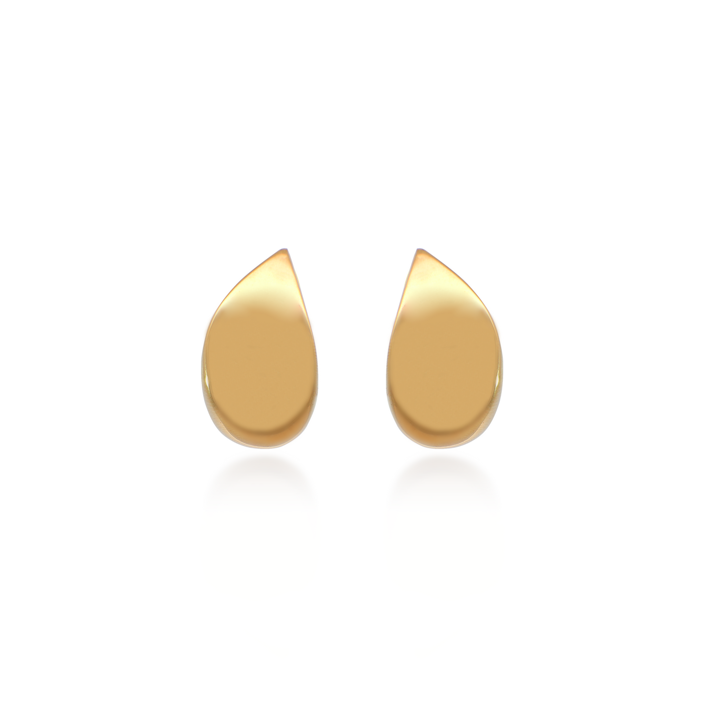 Yellow Gold Teardrop Stud Earrings