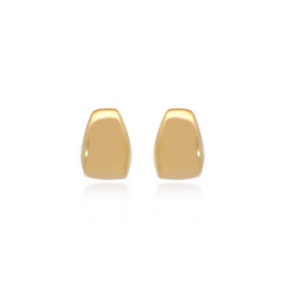 Chunky Block Hoop Earrings in Yellow Gold