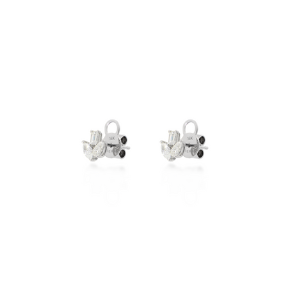 Tri-Cluster Diamond Earrings