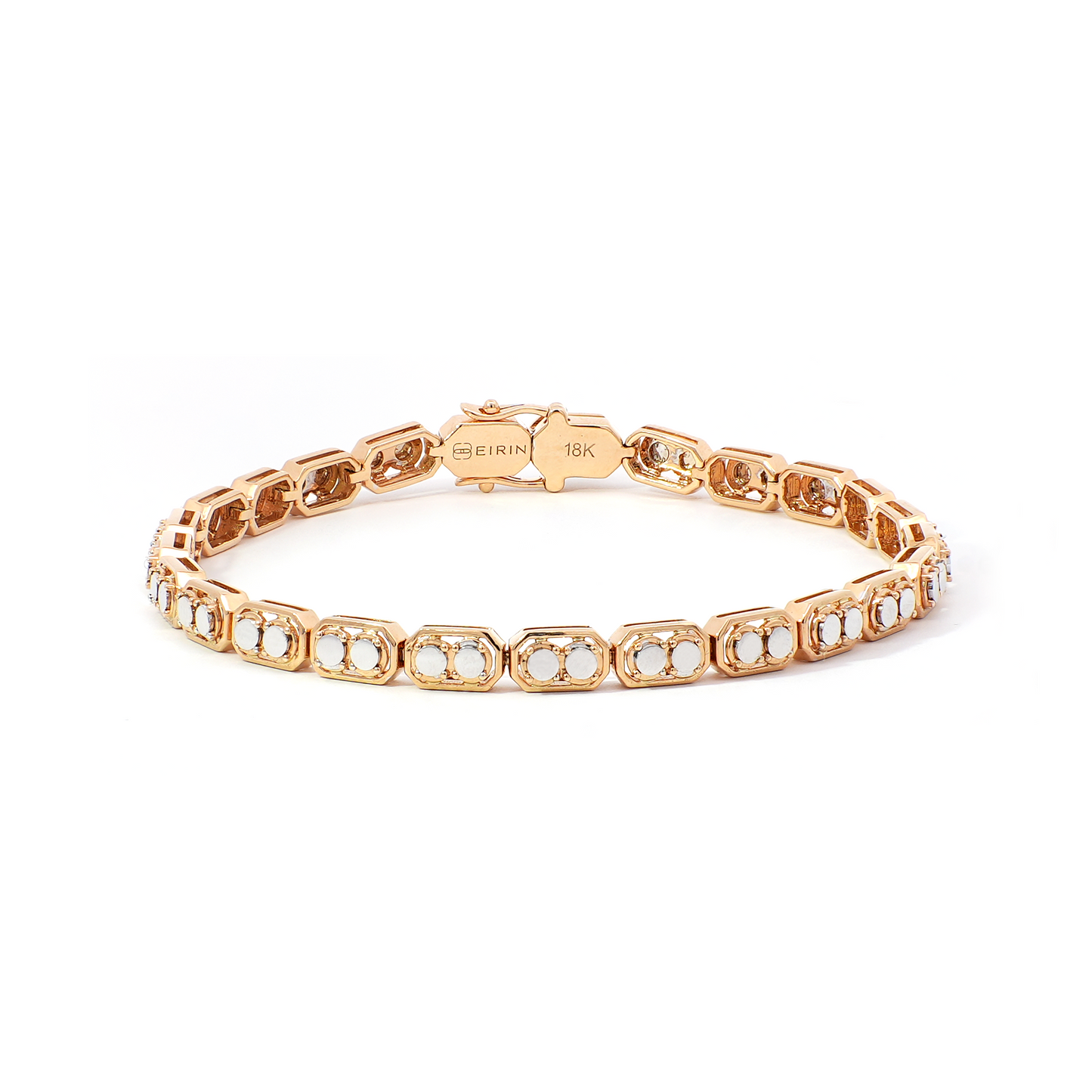 Two-tone Dotted Gold Bar Bracelet