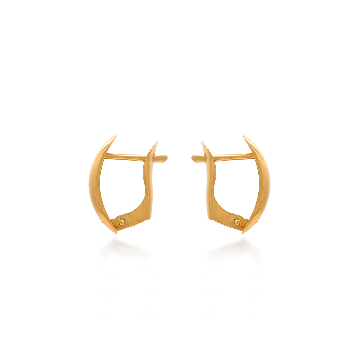 Chunky Solid Yellow Gold Earrings