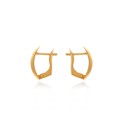 Chunky Solid Yellow Gold Earrings