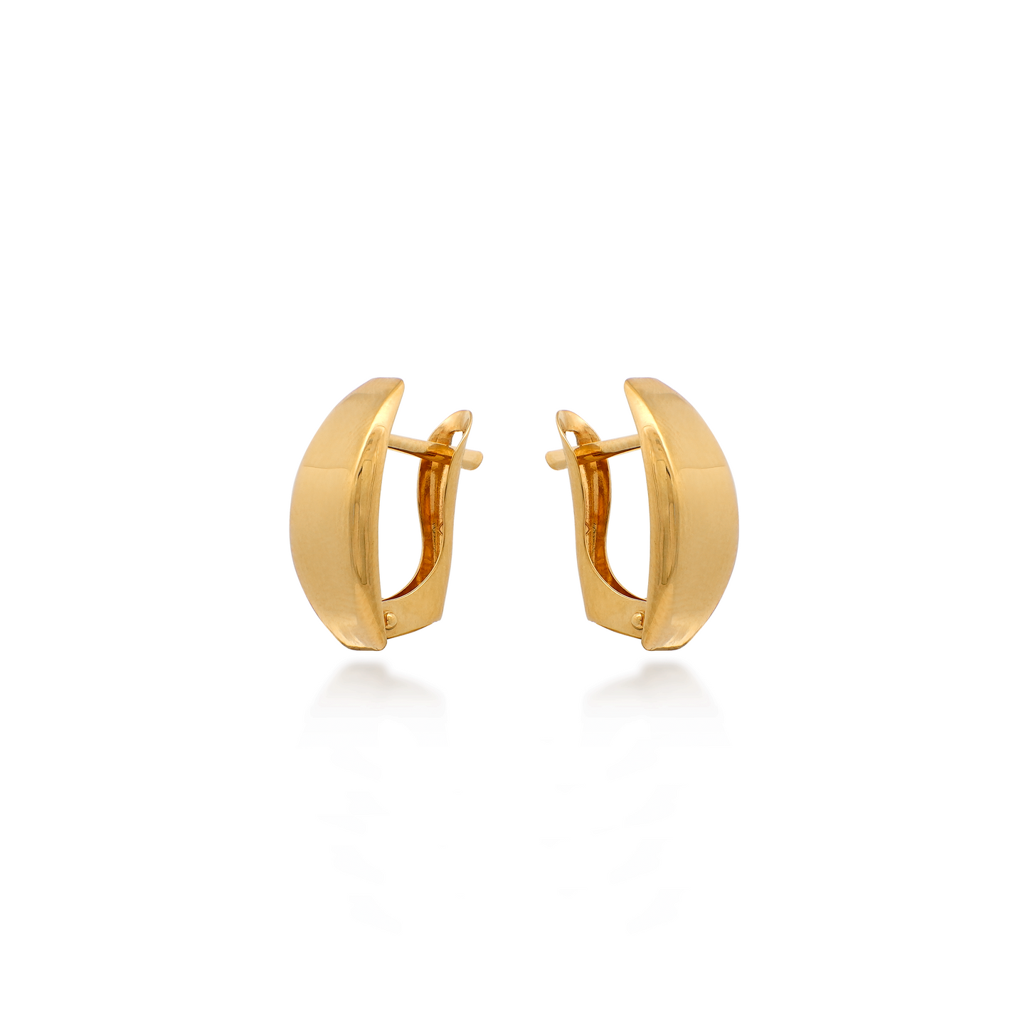 Chunky Solid Yellow Gold Earrings