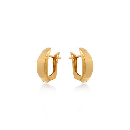 Chunky Solid Yellow Gold Earrings