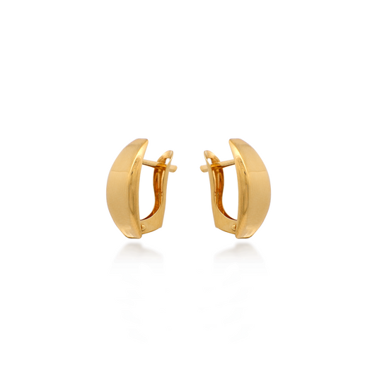 Chunky Solid Yellow Gold Earrings