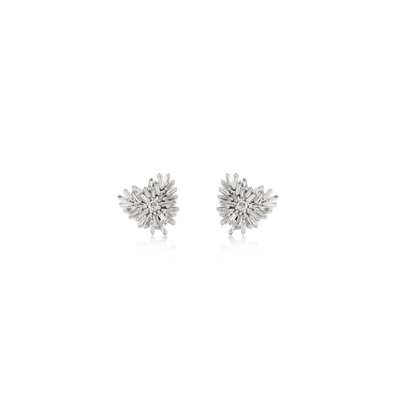 Illusion Diamond Heart Shaped Stud Earrings