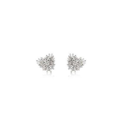 Illusion Diamond Heart Shaped Stud Earrings