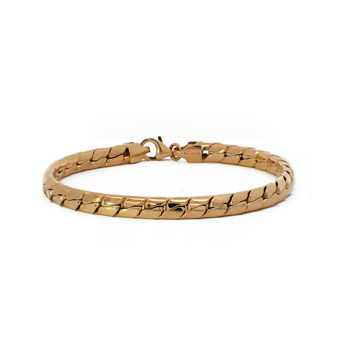 Fancy Snake Chain Bracelet in Yellow Gold