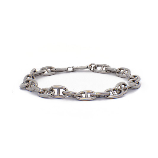 Interlocking Chain Bracelet in White Gold