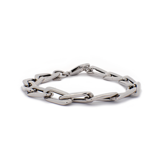 Chunky White Gold Chain Bracelet