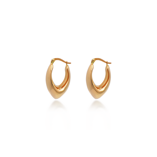 Yellow Gold Pointed Hoops