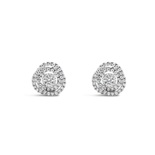 Whirl Round Diamond Stud Earrings