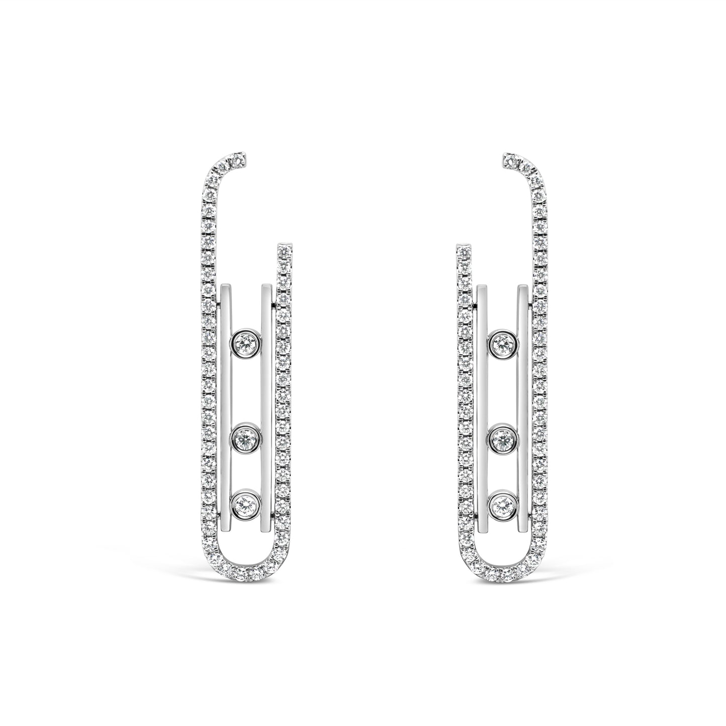 Round Diamond Paperclip Earrings