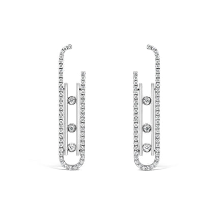 Round Diamond Paperclip Earrings