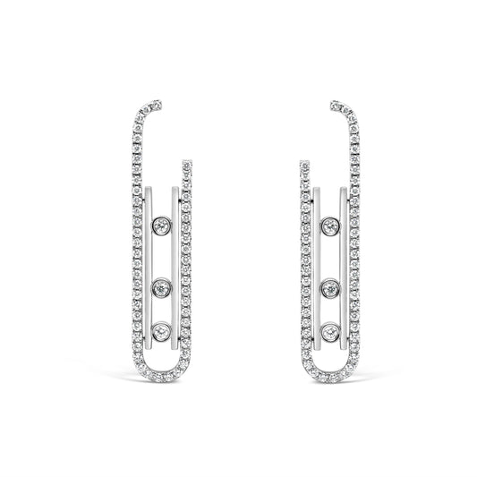 Round Diamond Paperclip Earrings