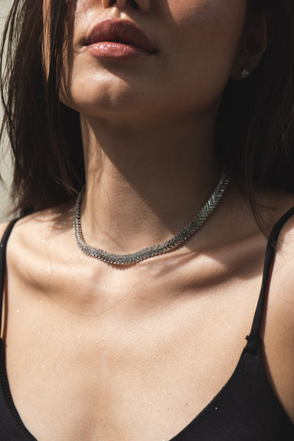 Herringbone Baguette Diamond Necklace