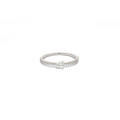 Heart Pave Half Eternity Ring