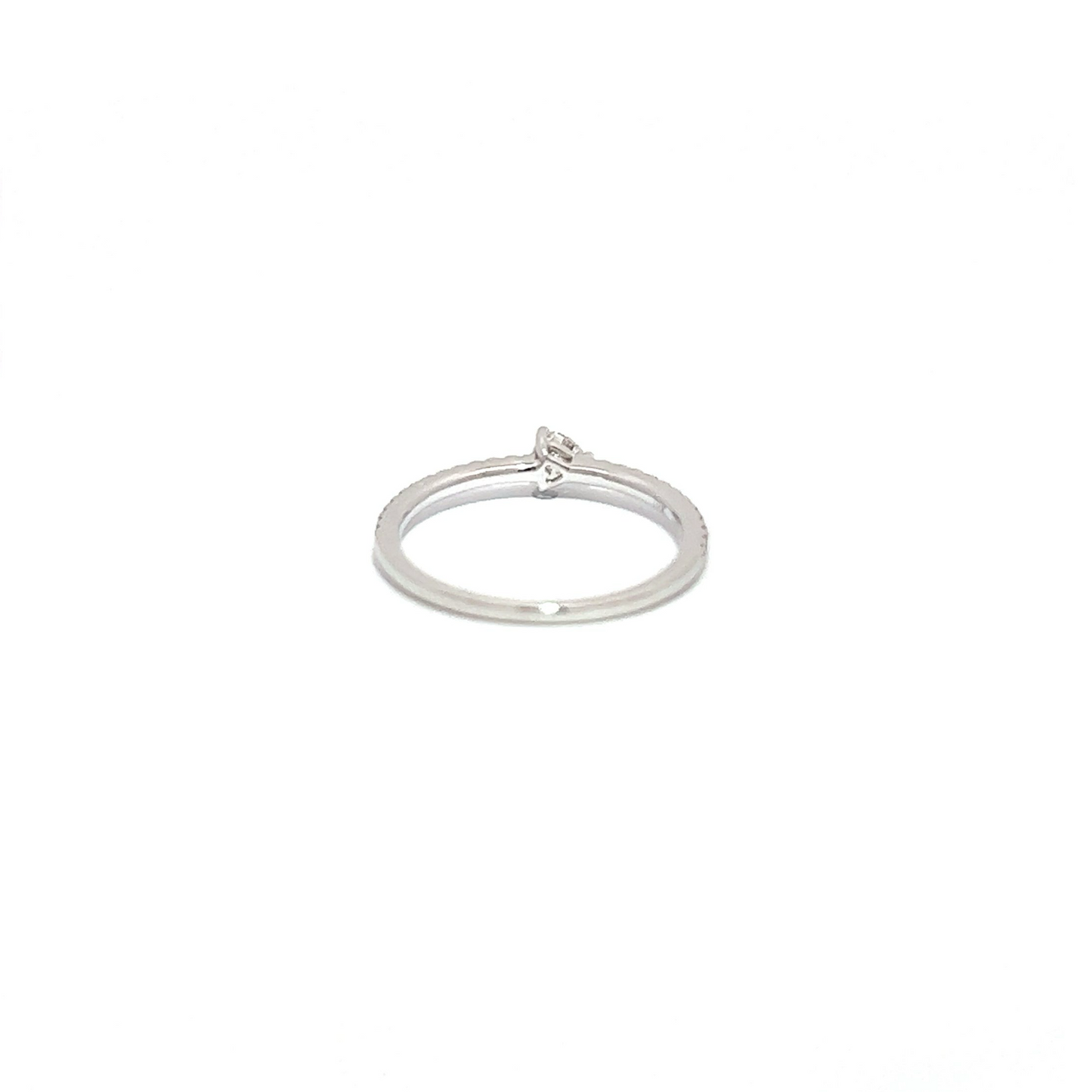 Heart Pave Half Eternity Ring