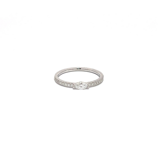 Large Marquise Half Eternity Ring