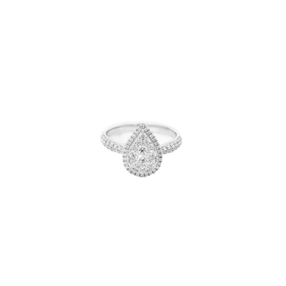 Illusion Teardrop Halo Ring